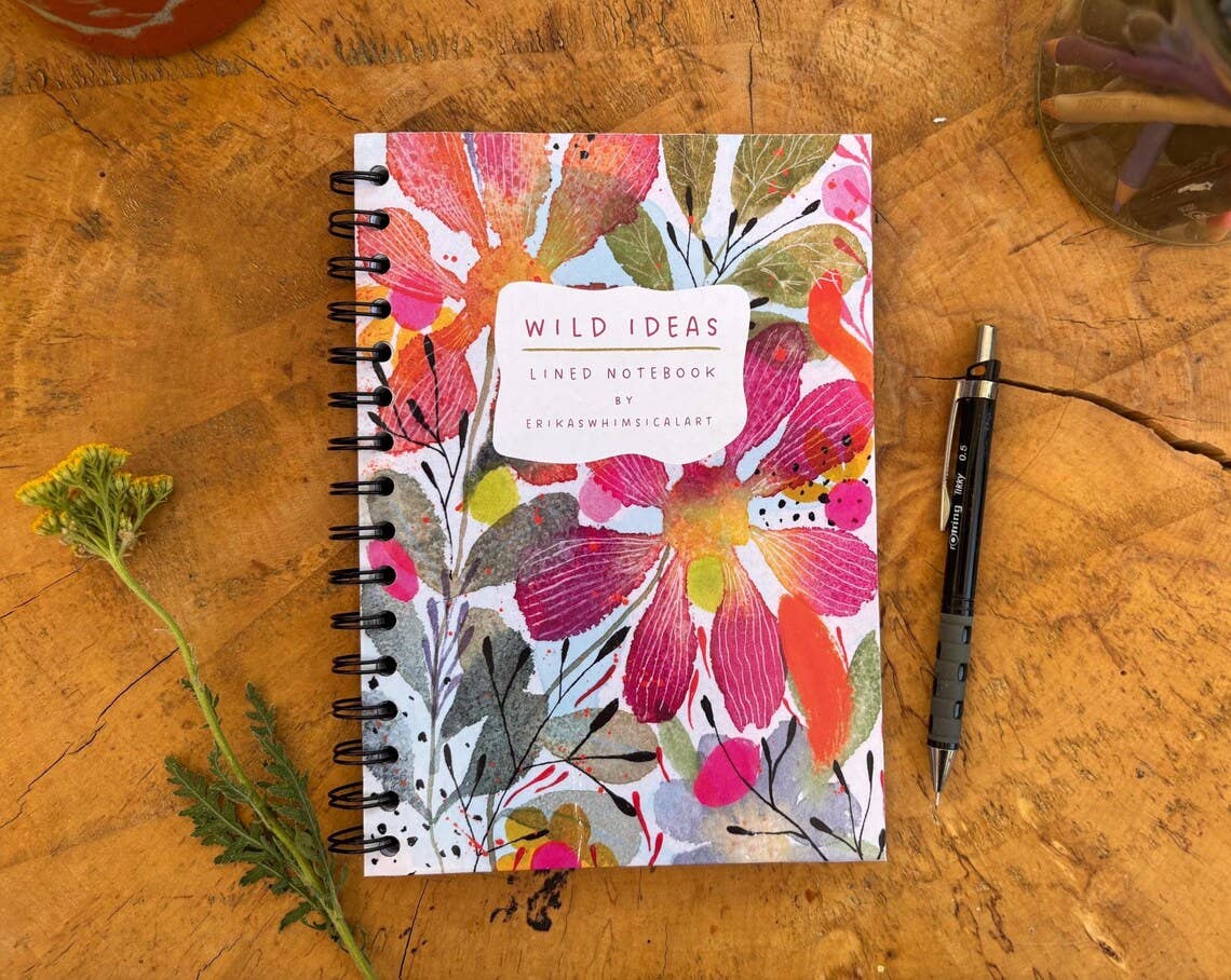 Erika's Whimsical Art – wholesale Notebook – Wild Ideas -A5 Handmade Notebook / Illustrated Journal  2