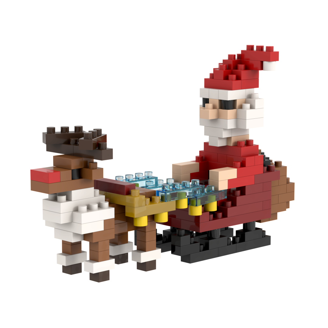 Brixies - Wholesale Christmas Decoration - BRIXIES Santa Claus with Sleigh1