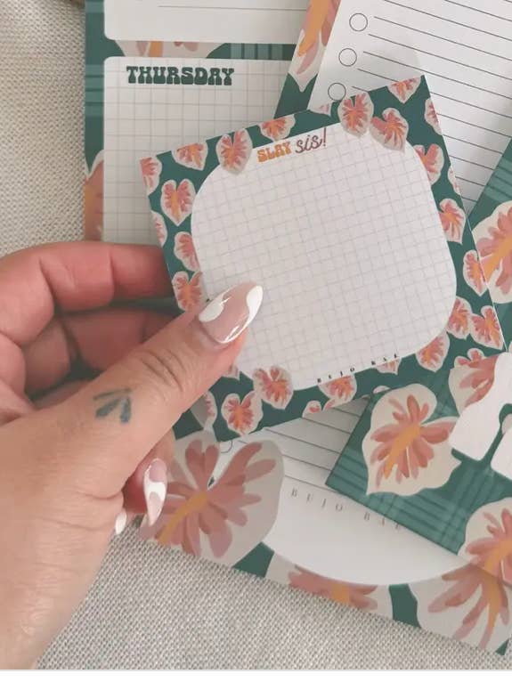 Slay Sis in Teal Anthurium | Post It Note for wholesale by Bujo Bae