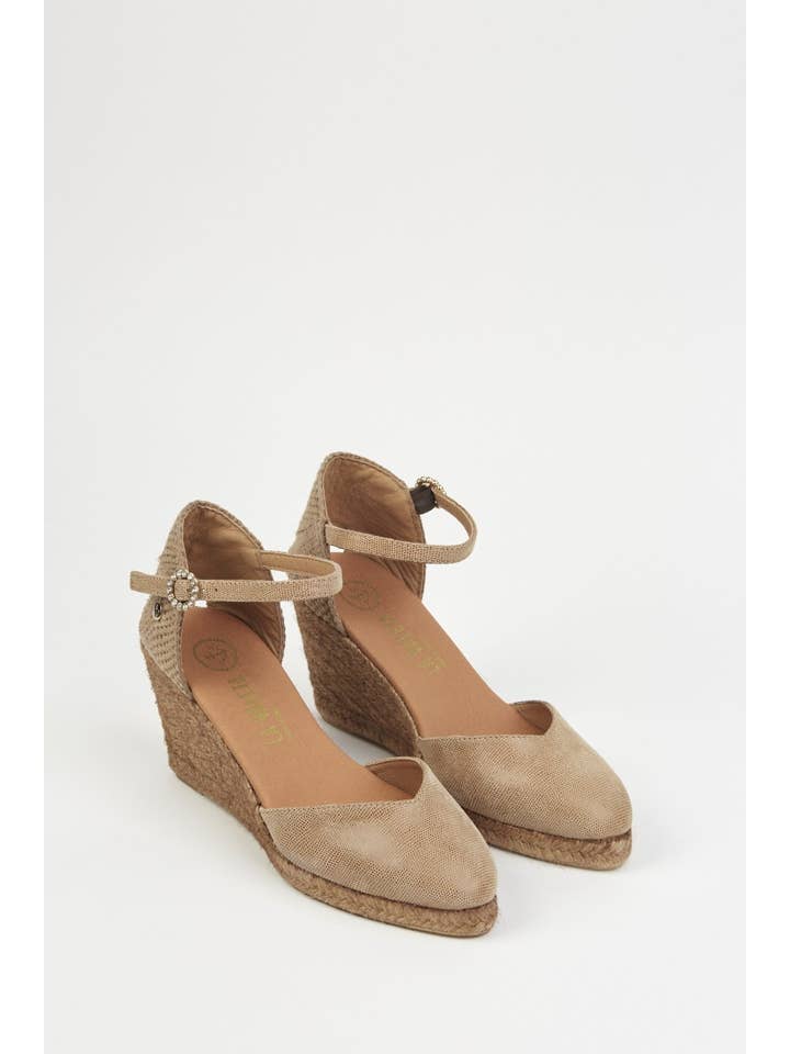 La Valeta Espadrilles-Ibera Factory Shoes slu - Wholesale Lifestyle Sneakers - Women's - Leticia Taupe | Women's Medium Wedge Espadrilles3