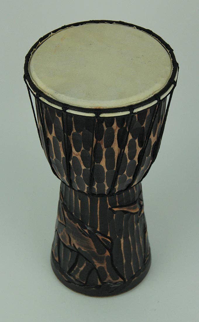 Things2Die4 - Wholesale Musical Instrument - Hand Carved Elephant Djembe Drum – 15 Inches Tall1