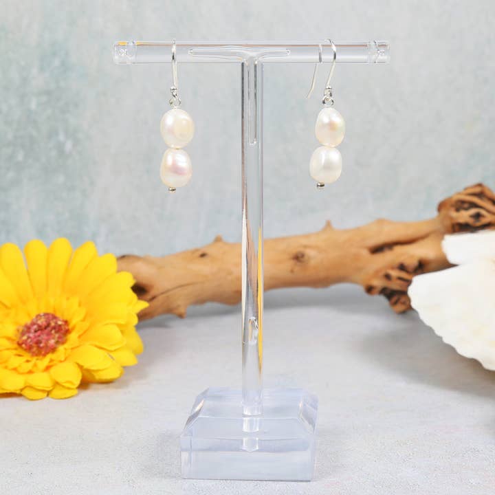 Dual Pearl Drop Earring for wholesale by IST Jewelry