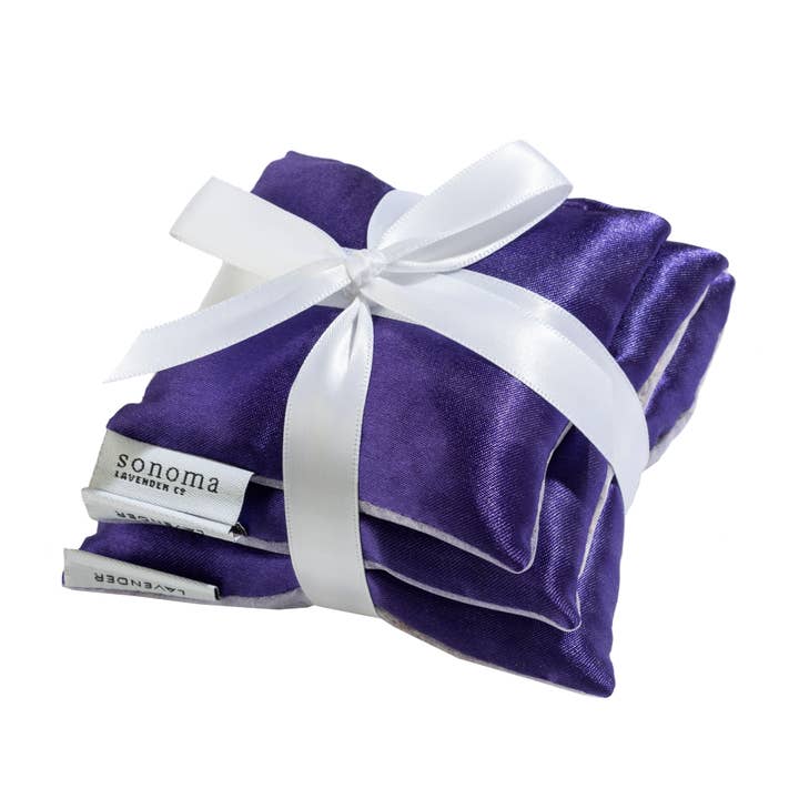 Sonoma Lavender - Wholesale Sachet - Sachet Trio 5" Square - Deep Purple Satin