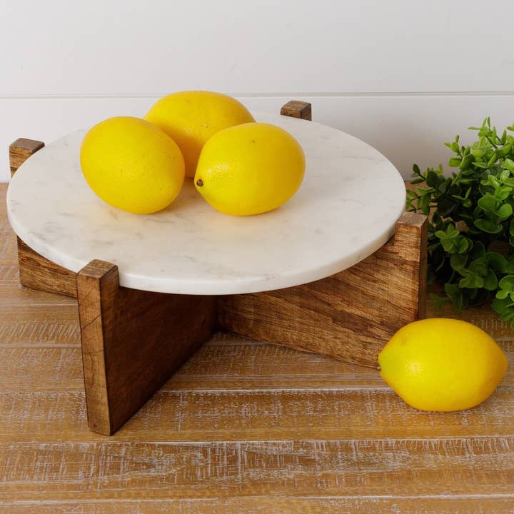 Elevador de mármol y madera (PC) para venta al por mayor de Audrey's Home & Gift