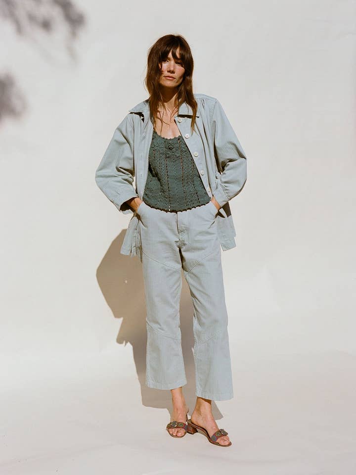 Cape Seamed Pant - Herringbone for wholesale by Emma Rothkopf