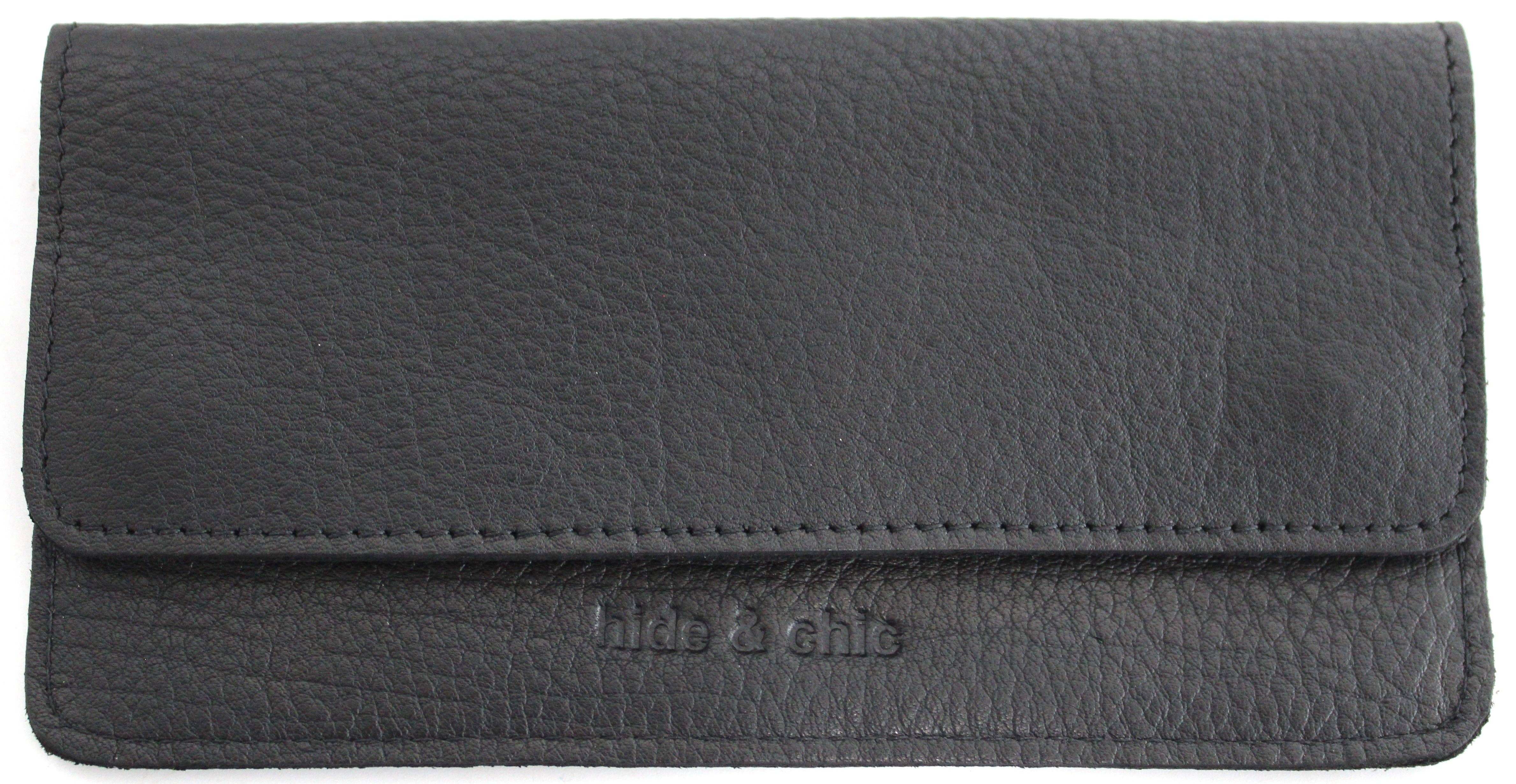 hide & chic - Wholesale Handtasje - Dames - Tabakzak van hoogwaardig volnerf rundleer. Zwart. Stijl: 11045. 50 gram.7