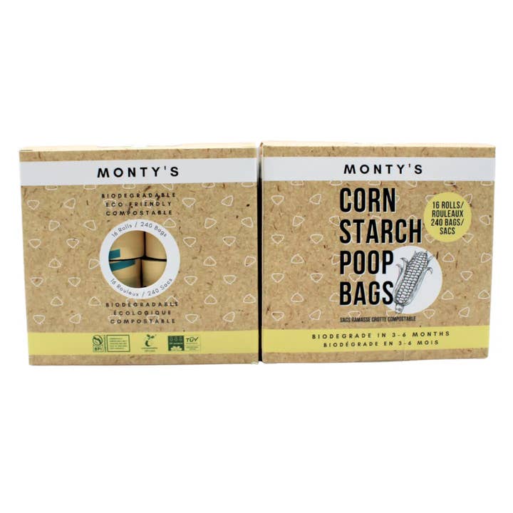 Monty's Bags - Wholesale Pet poo bag - Compostable Cornstarch Poop Bags - 9 x 13" - Standard Rolls