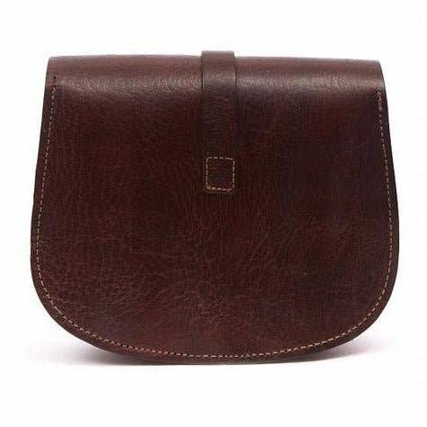 Sam Loop-Closure Leather Saddle Bag – Dark Brown for wholesale by Artisan Stories