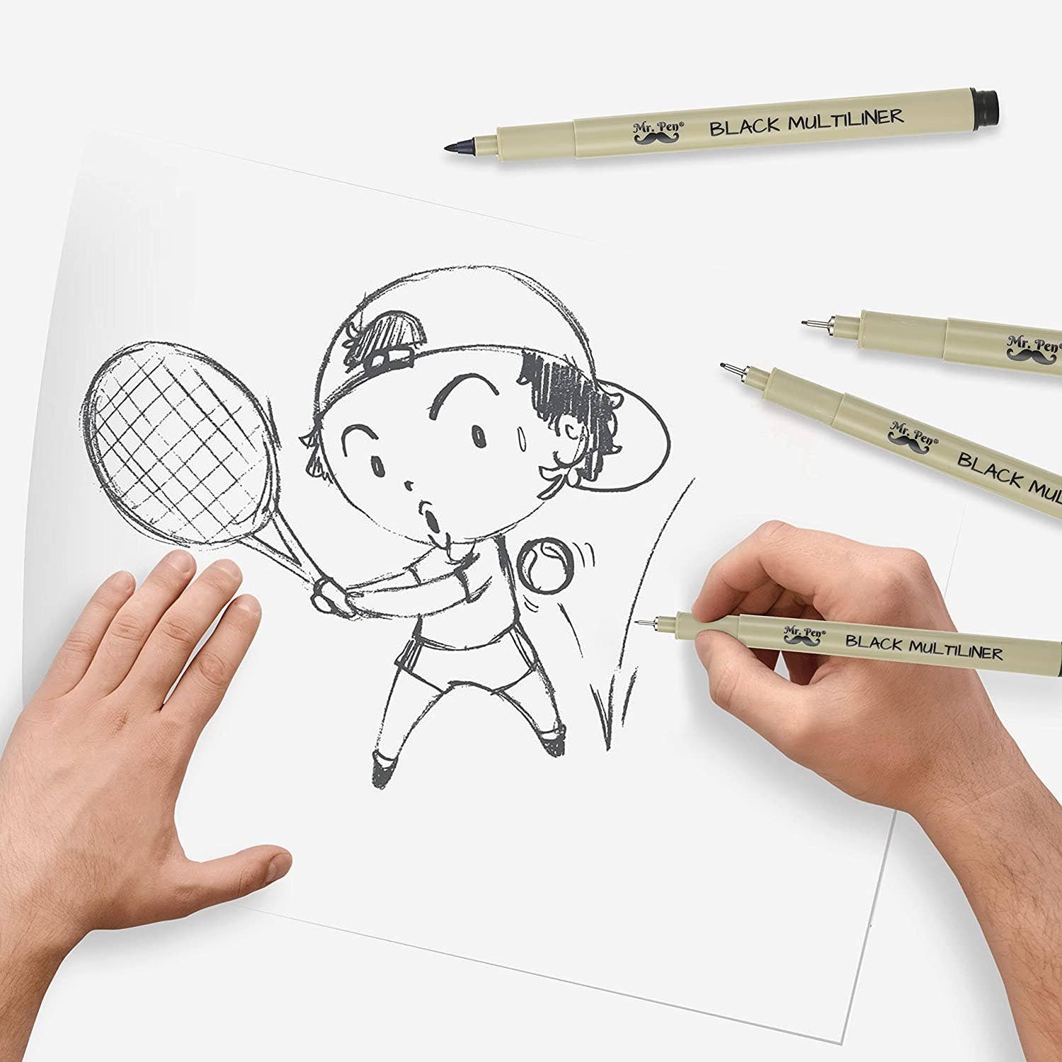 Mr. Pen - Vente Stylos - Lot de 8 stylos à dessin multiliner noirs Mr. Pen6