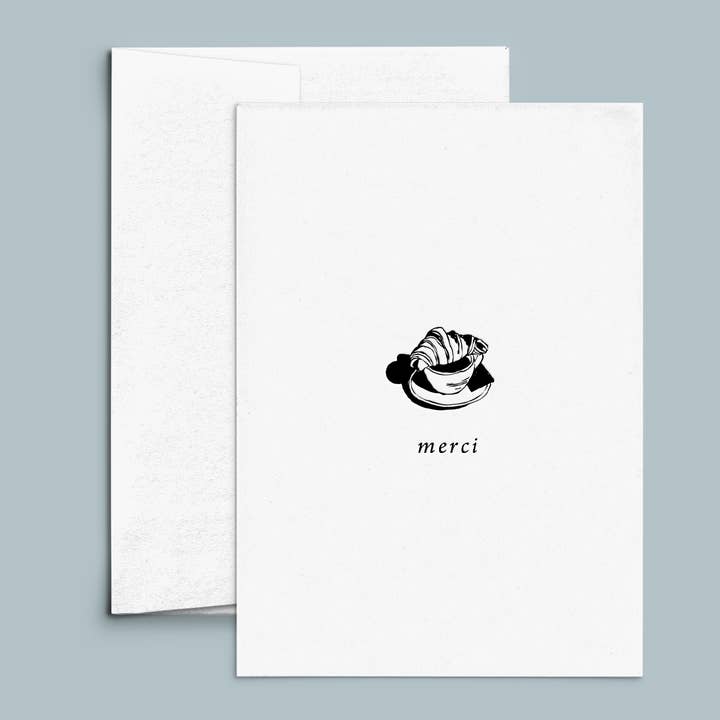 Thank You Merci Letterpress Card for wholesale by Cate Paper Co.