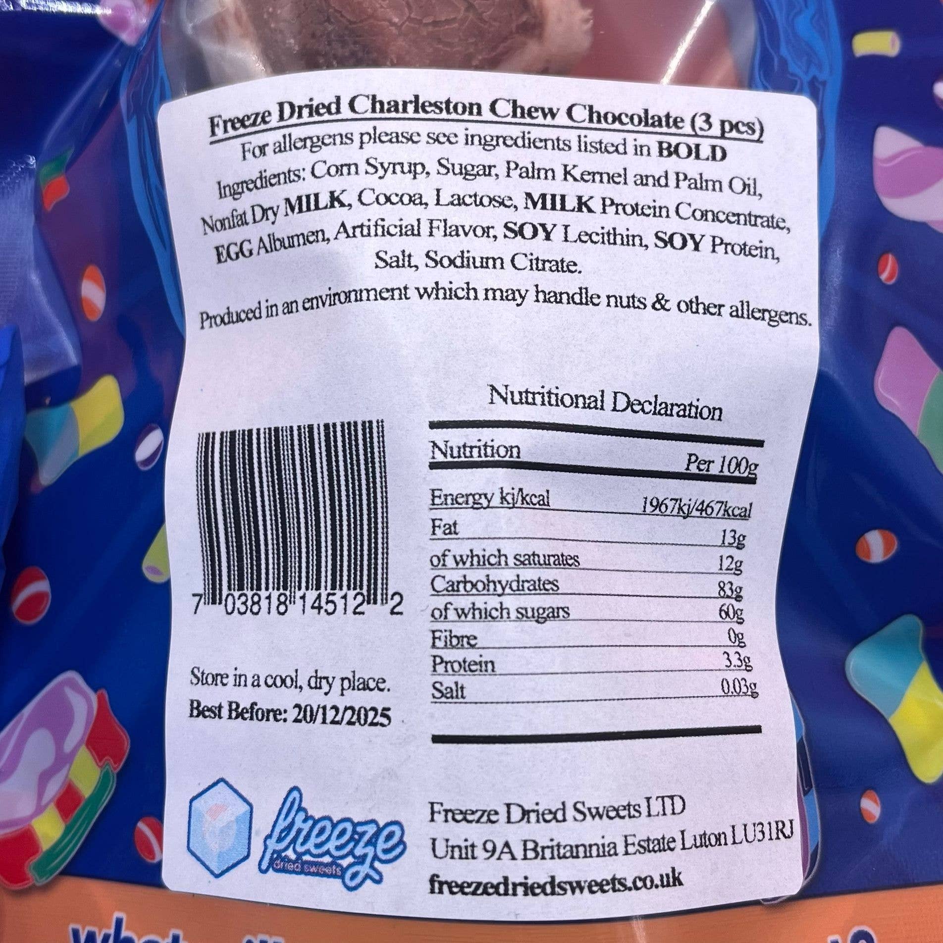 Freeze Dried Sweets - Wholesale Chocolate Covered Sweets - Charleston Chew Chocolate - Imported directly from USA - Fre2