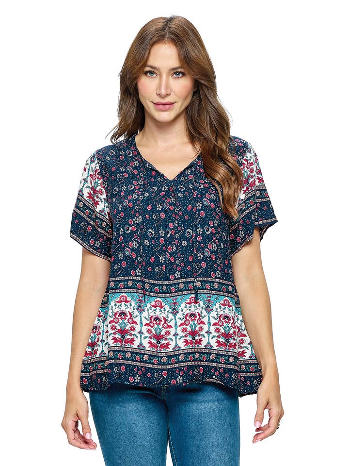 UDSALG Bluse Blomstermønster for engroshandel hos Yak & Yeti