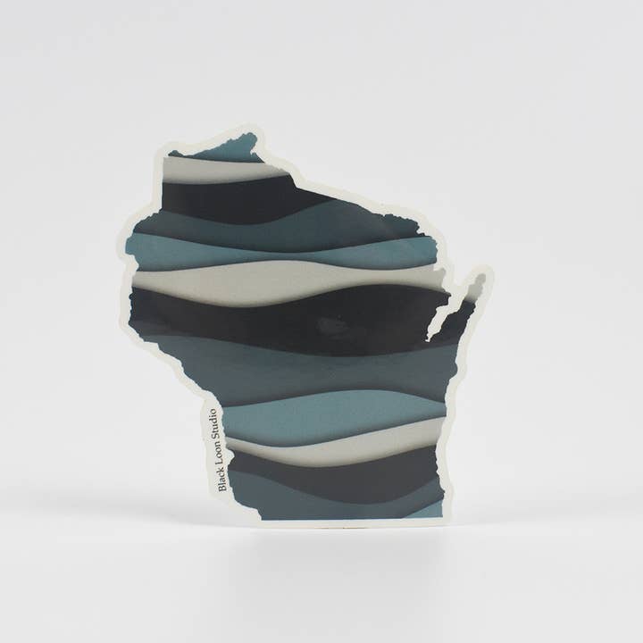 Wisconsin Waves | Sticker for wholesale by Black Loon Studio