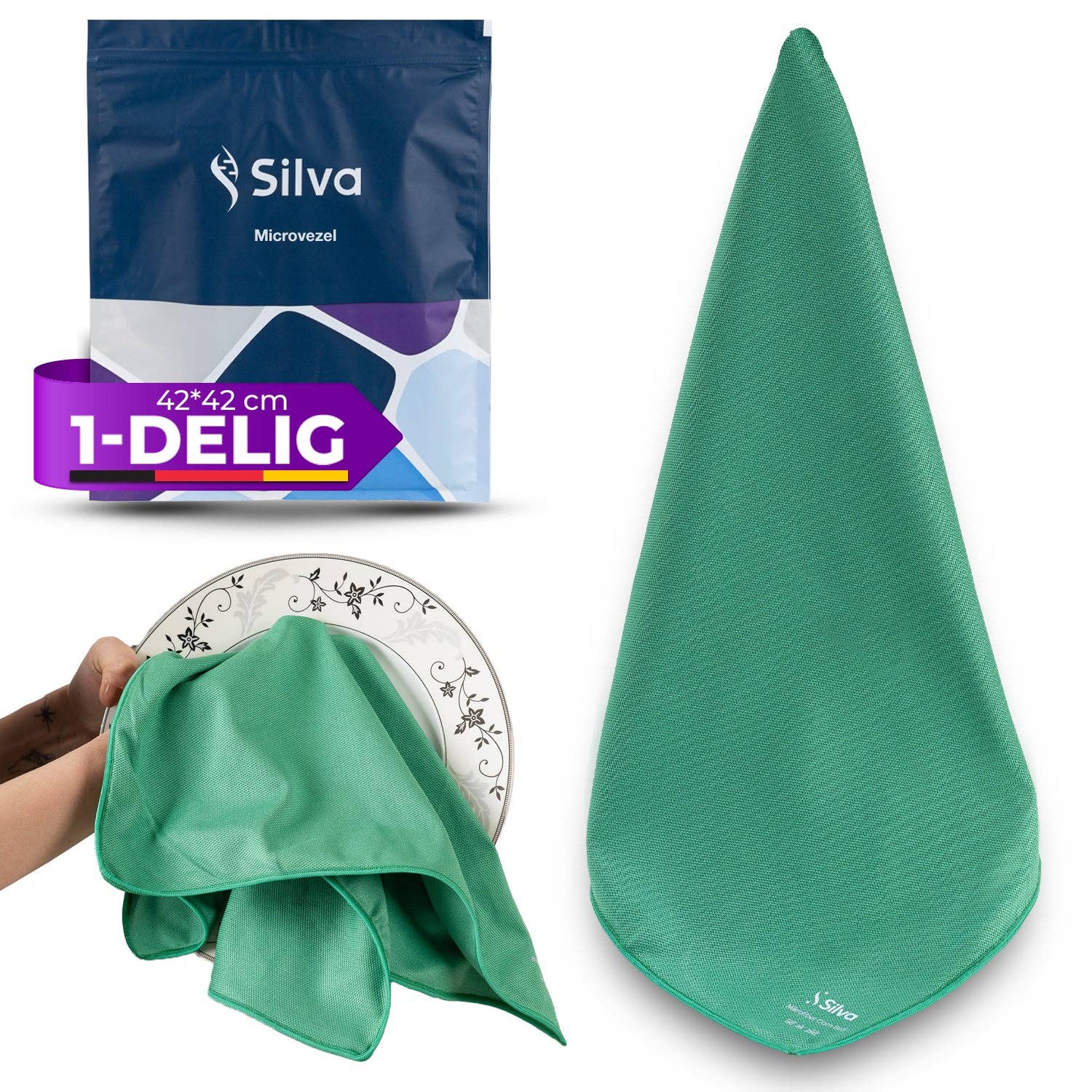 Mevsim Store - Wholesale Dishcloth - Silva Microfiber Window Cloth - Green0