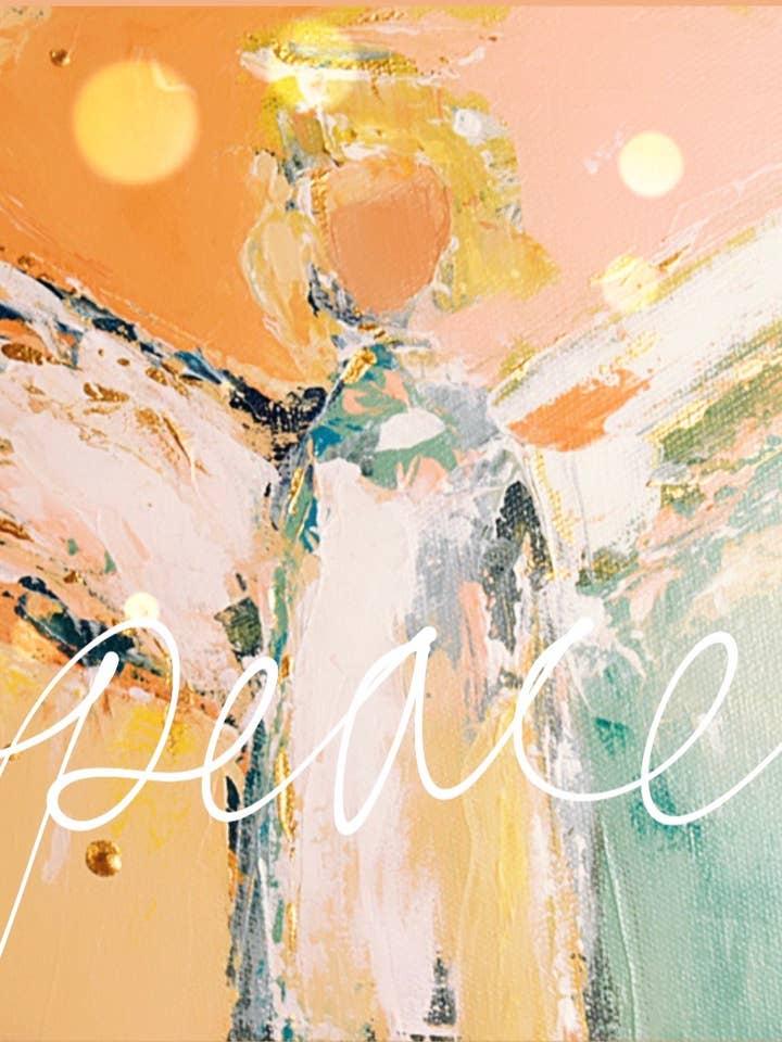 Philippians 4:7 PEACE Affirmation Angel 4x4 for wholesale by The Painted Katie