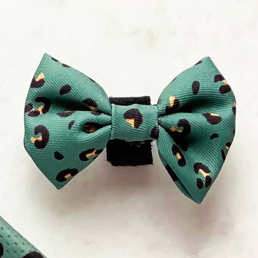 Khaki Leopard Bow Tie for wholesale by Cocopup London
