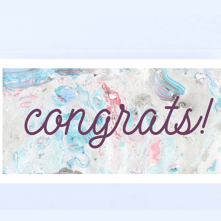 Cartões comemorativos: parabéns em mármore - conjunto com 10 caixas por atacado de The Cornerstone Studio