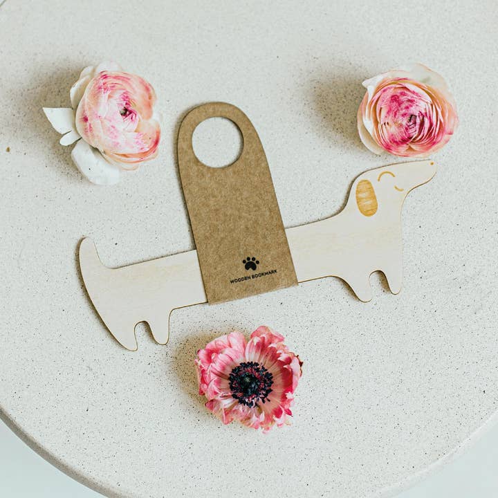 Marcador de libros de madera en forma de perro salchicha para venta al por mayor de milin