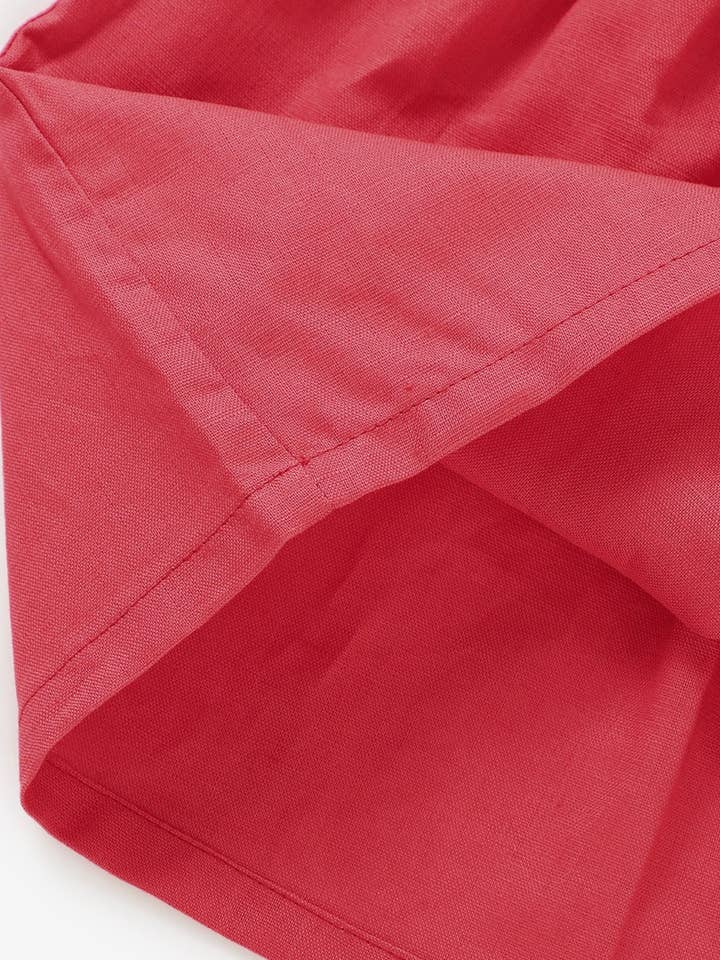 Coral Red The Holly Dress-Coral Red- Organic Linen sleeveless dress for wholesale on Faire2