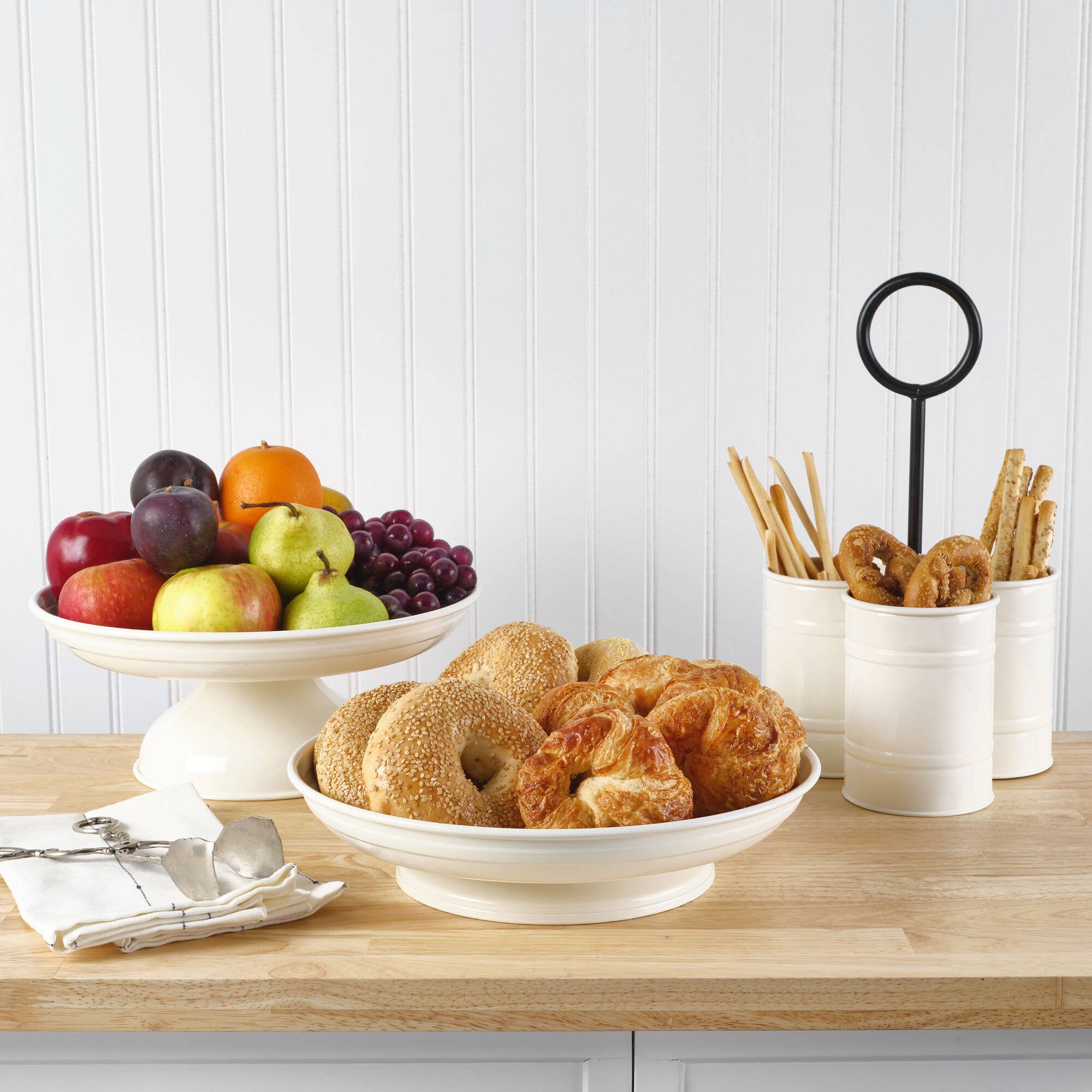 Lifetime Brands Silverwarehouse - Wholesale Flatware Caddy - White Iron Round Cup Caddy4