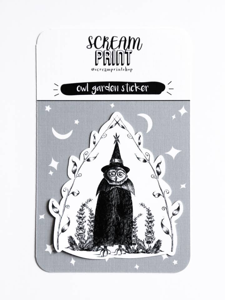 Owl Garden Sticker for wholesale by ScreamPrintShop