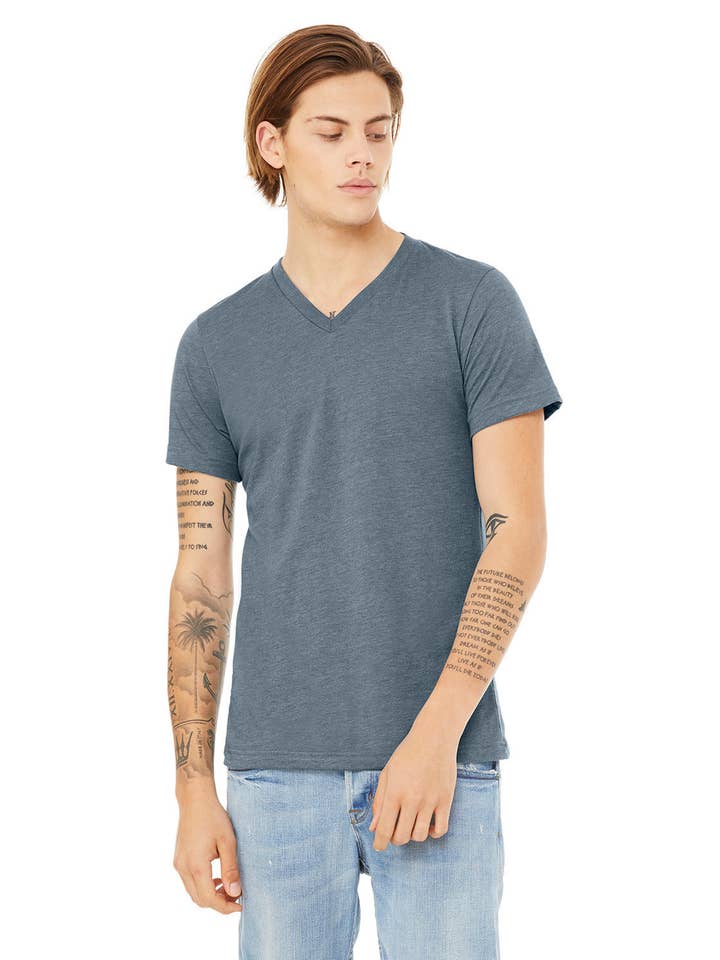 Bella + Canvas 3005CVC - Unisex CVC Jersey V-Neck T-Shirt for wholesale by Total Apparel