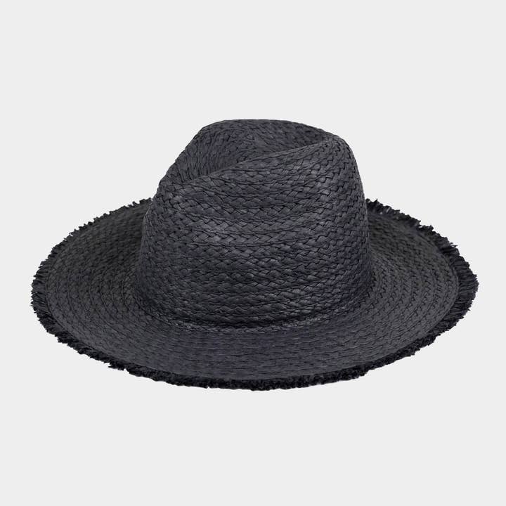 Sensibling Corp. - Wholesale Straw Hat - Women's - Frayed Solid Straw Sun Hat