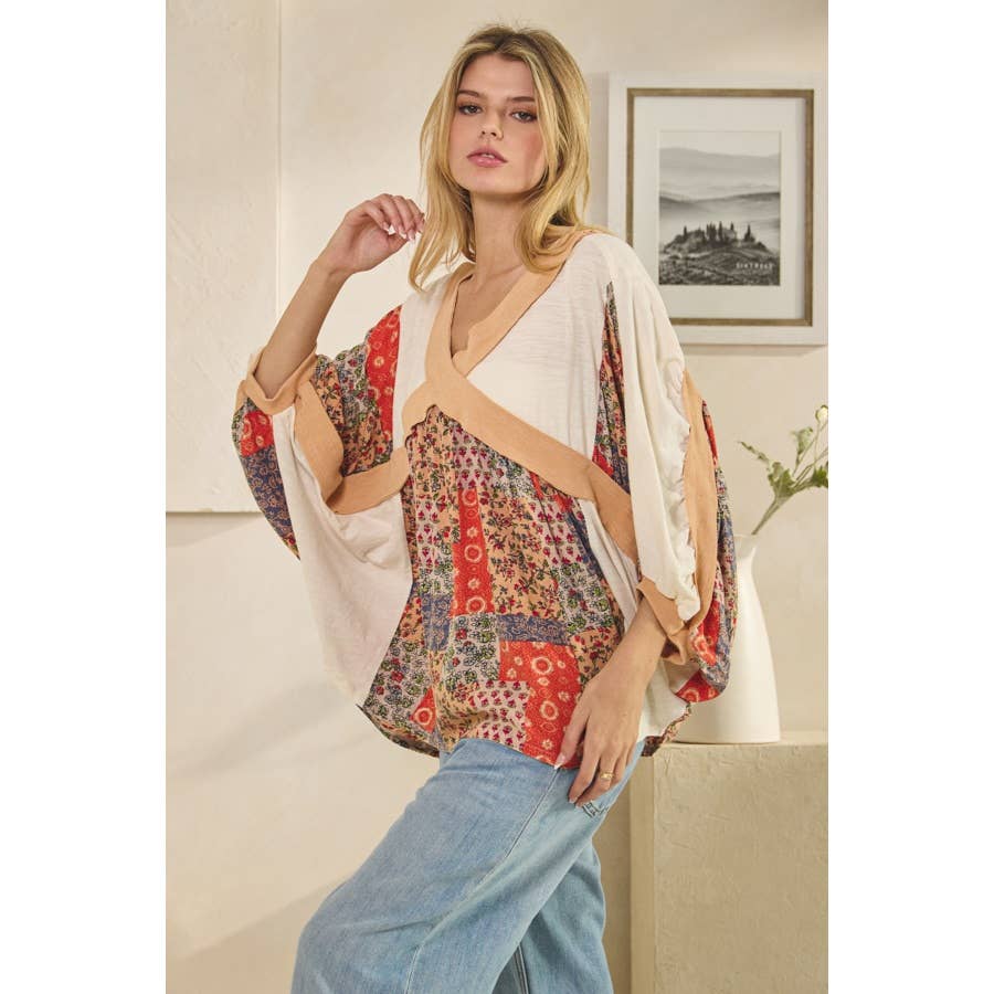 Oli&Hali - Wholesale Knit Top - Women's - WASHED RIB CROSSED PATCHWORK TOP3