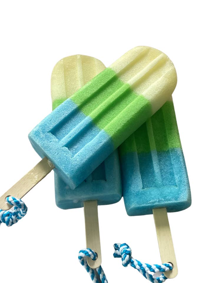 Éponge à savon sur corde en forme de sucette géante parfumée à la lime thaïlandaise et à la mangue, savon à sucettes sur corde pour la vente par The Stuff I Love