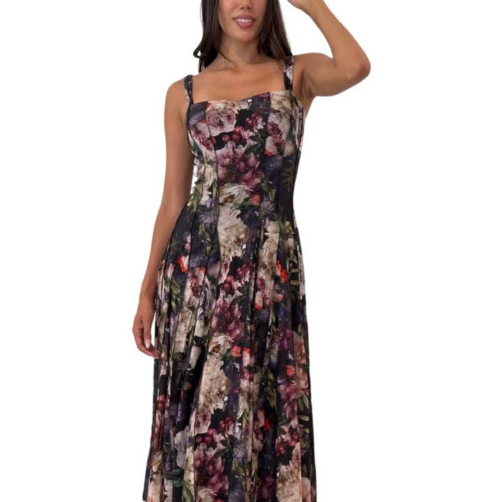 MARGUERITE Sleeveless Mid Calf Fit N Flare Mesh Dress for wholesale by Elana Kattan