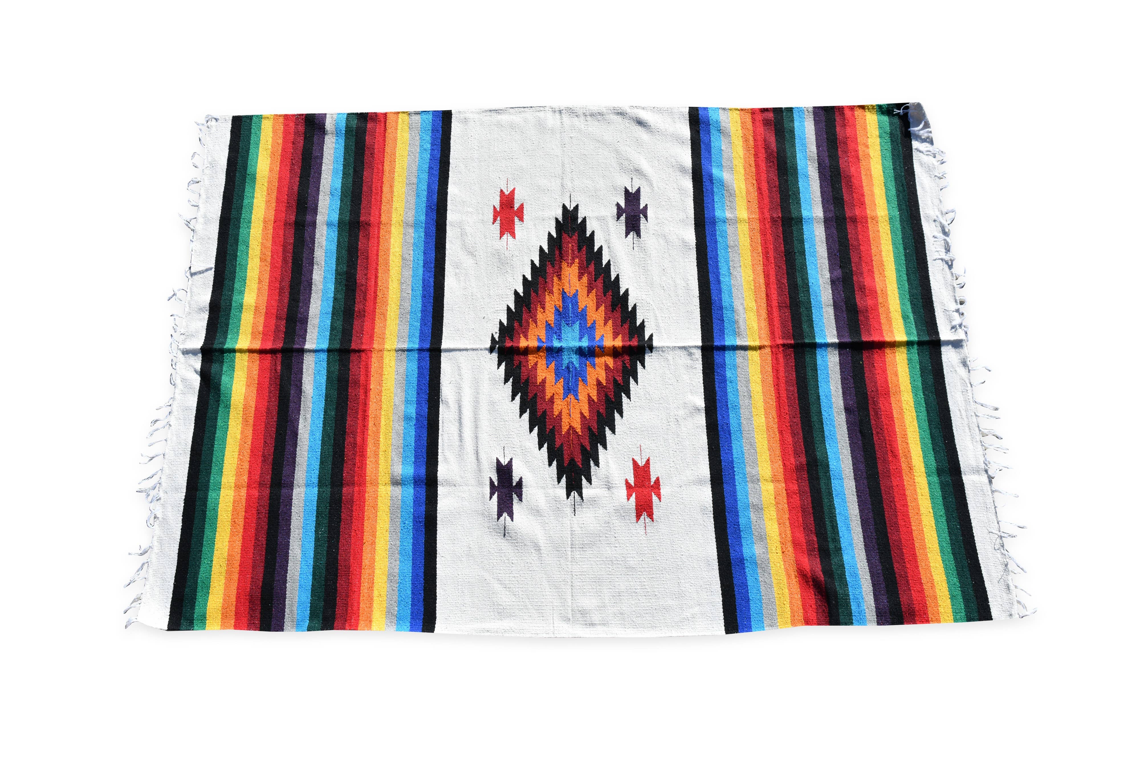 Sanyork Fair Trade - Wholesale Throw blanket - Artisan Aztec Large Center Diamond Blanket Throw Hand Woven0