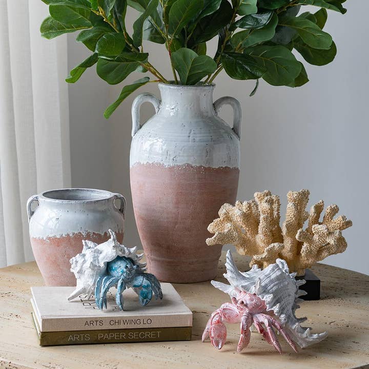 A&B Home Group Inc. - Wholesale Decorative Tabletop Object - 7.3x7x5.7" Lifelike Blue Hermit Crab Figurine w/ White Shell8