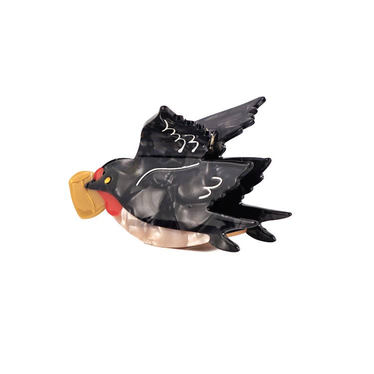 Black Adorable Swallow Bird Acetate Hair Claw Clip for wholesale on Faire4