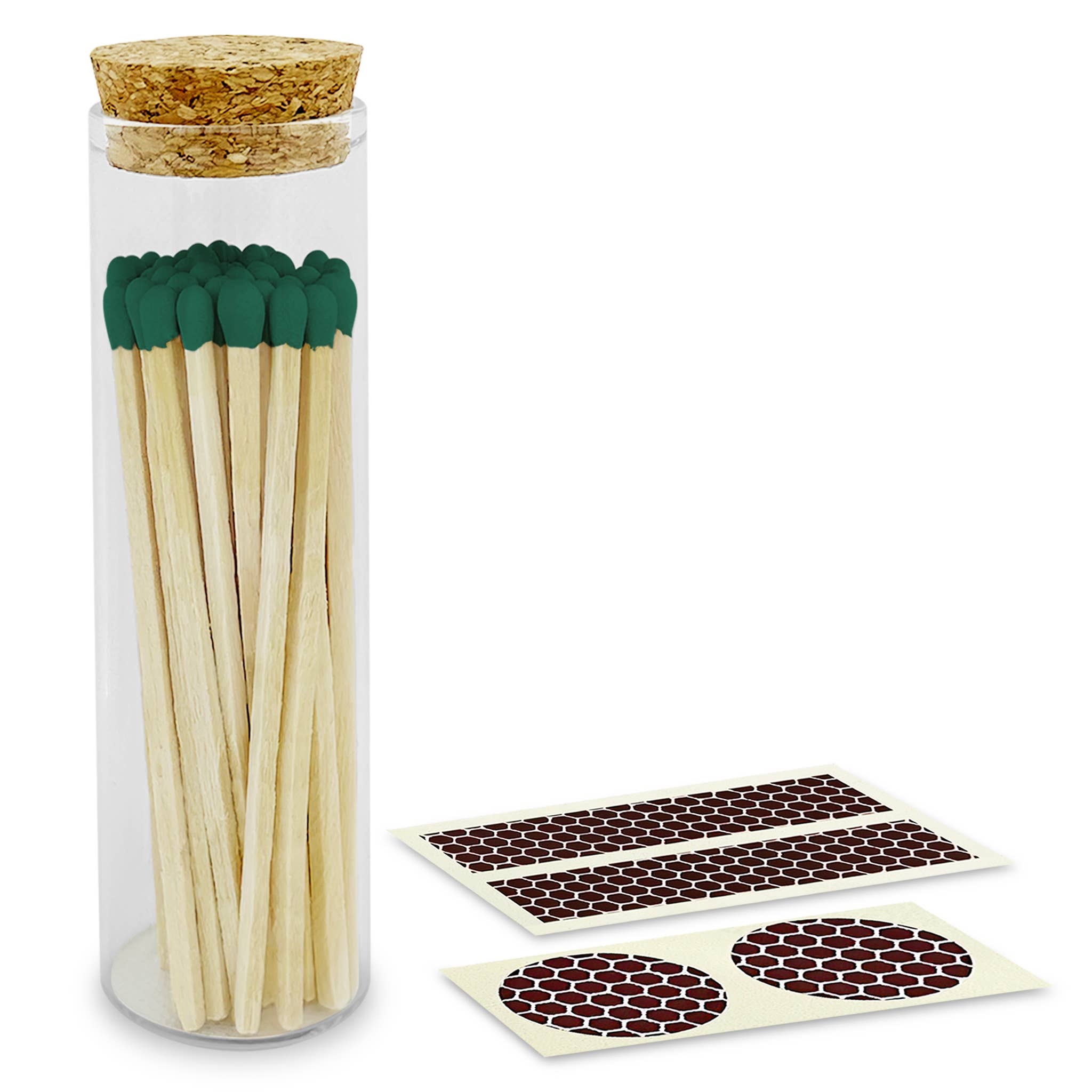 Thankful Greetings - Wholesale Matches - 4" Matches in Chic Cork Top Jar - Colors of Your Choice30