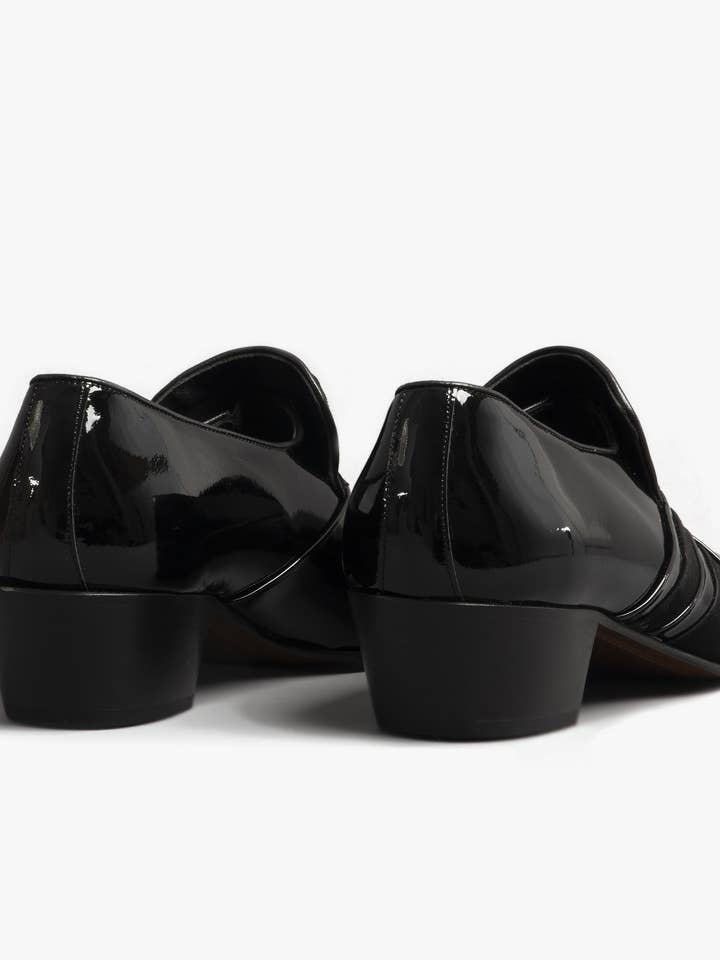 Club Cubano - Vendita all'ingrosso Oxford - Uomo - Scarpe con tacco cubano in pelle verniciata da uomo PABLO nere1