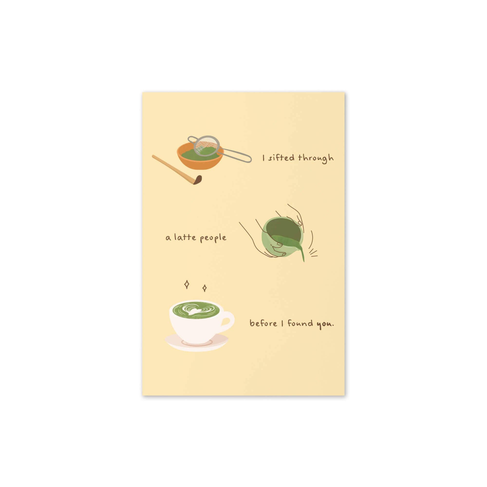 Cute Asian Cards - Wholesale Birthday Card - Sifted a Latte People | Japanese Green Tea Birthday Asian GreetingCard2