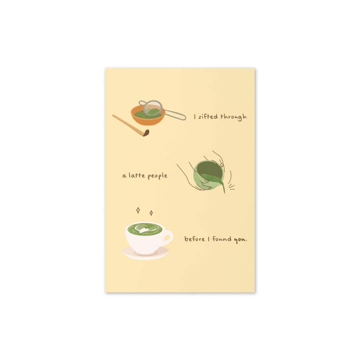 Cute Asian Cards - Wholesale Birthday Card - Sifted a Latte People | Japanese Green Tea Birthday Asian GreetingCard2