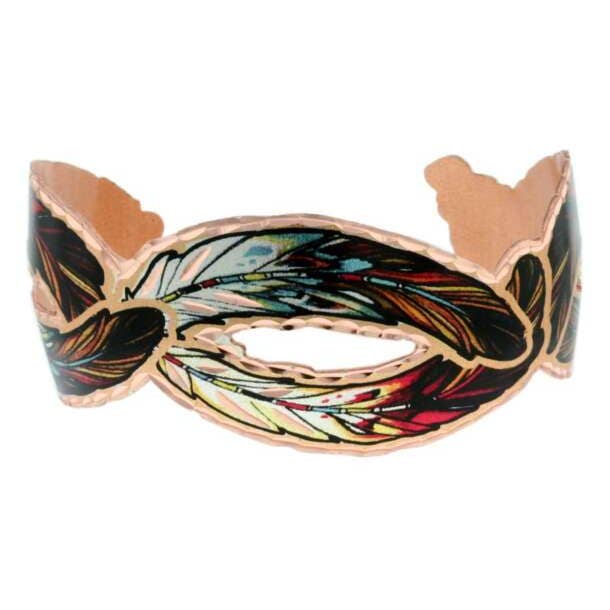 BCF 05 Colorful Copper Flexible Feather Bracelet for wholesale by COPPER ARTS INC.