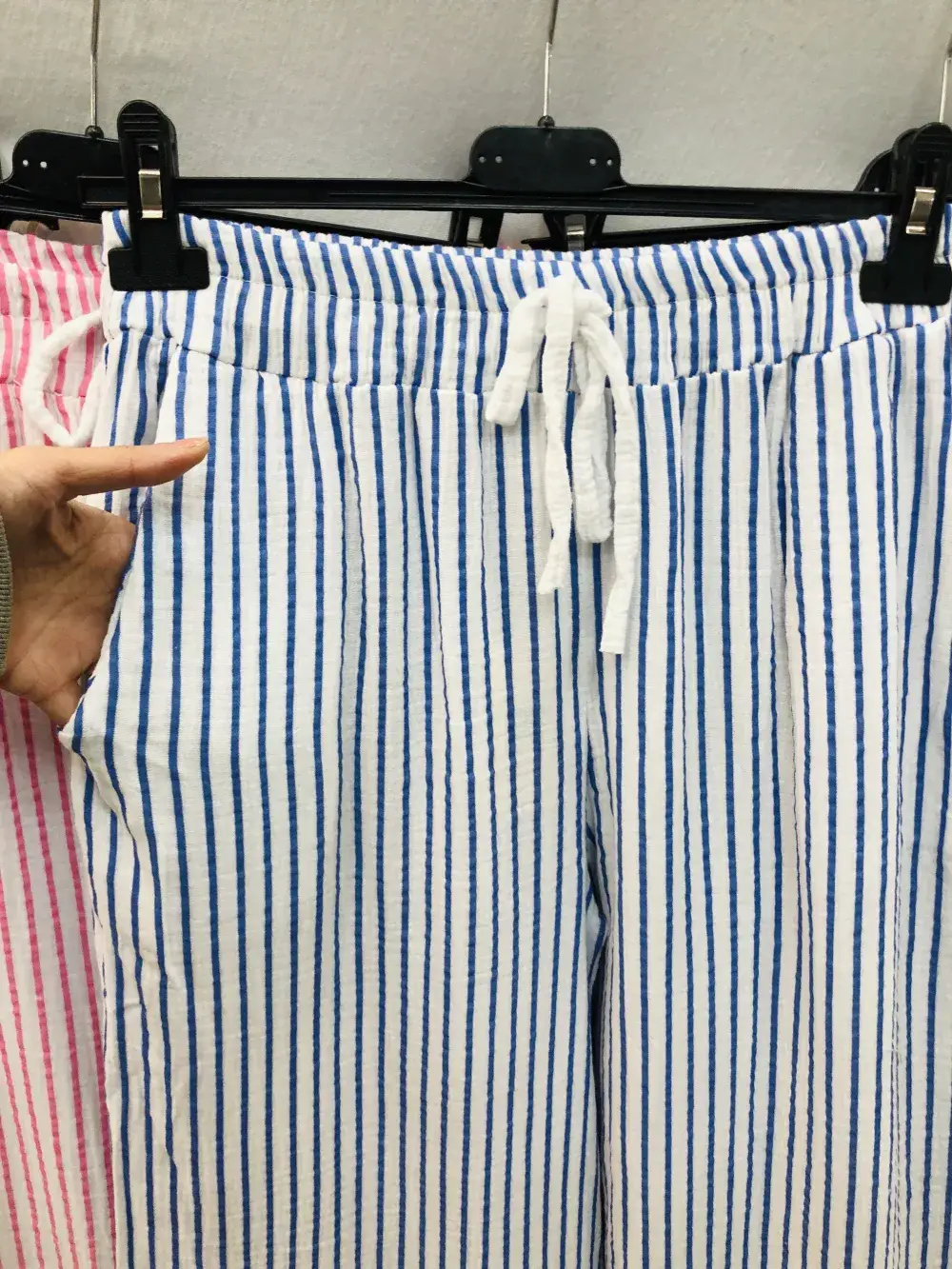 Mimi & Gogo - Wholesale Pants - Women's - Cotton gauze pants with stripes @906771_PaGazeRayure6