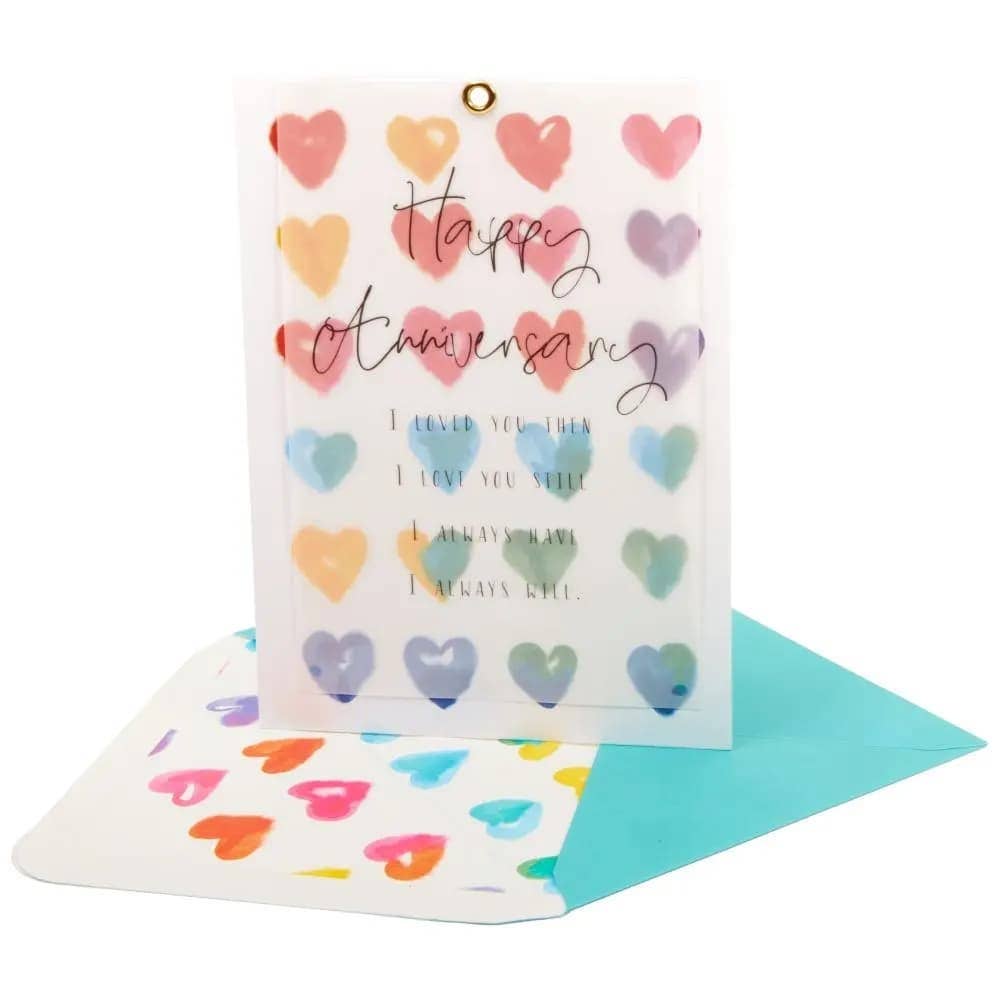 NIQUEA.D - Venta al por mayor Tarjetas de aniversario - Tarjeta de aniversario de vitela y corazones4