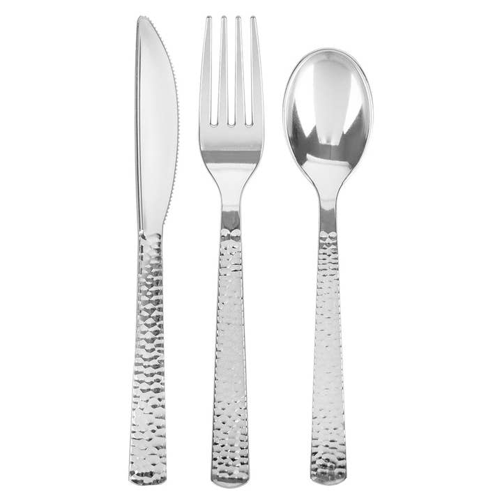 Pebble Collection Silver Flatware Set 32 pc - Setting for 8 for wholesale by Posh Setting