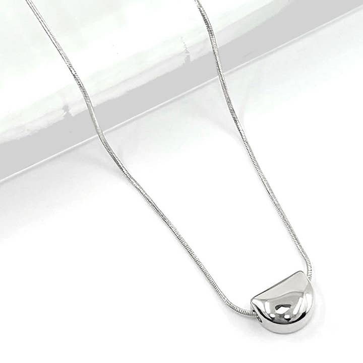 Sensibling Corp. - Wholesale Pendant/Charm Necklace - Stainless Steel Mini Half Moon Pendant Necklace3