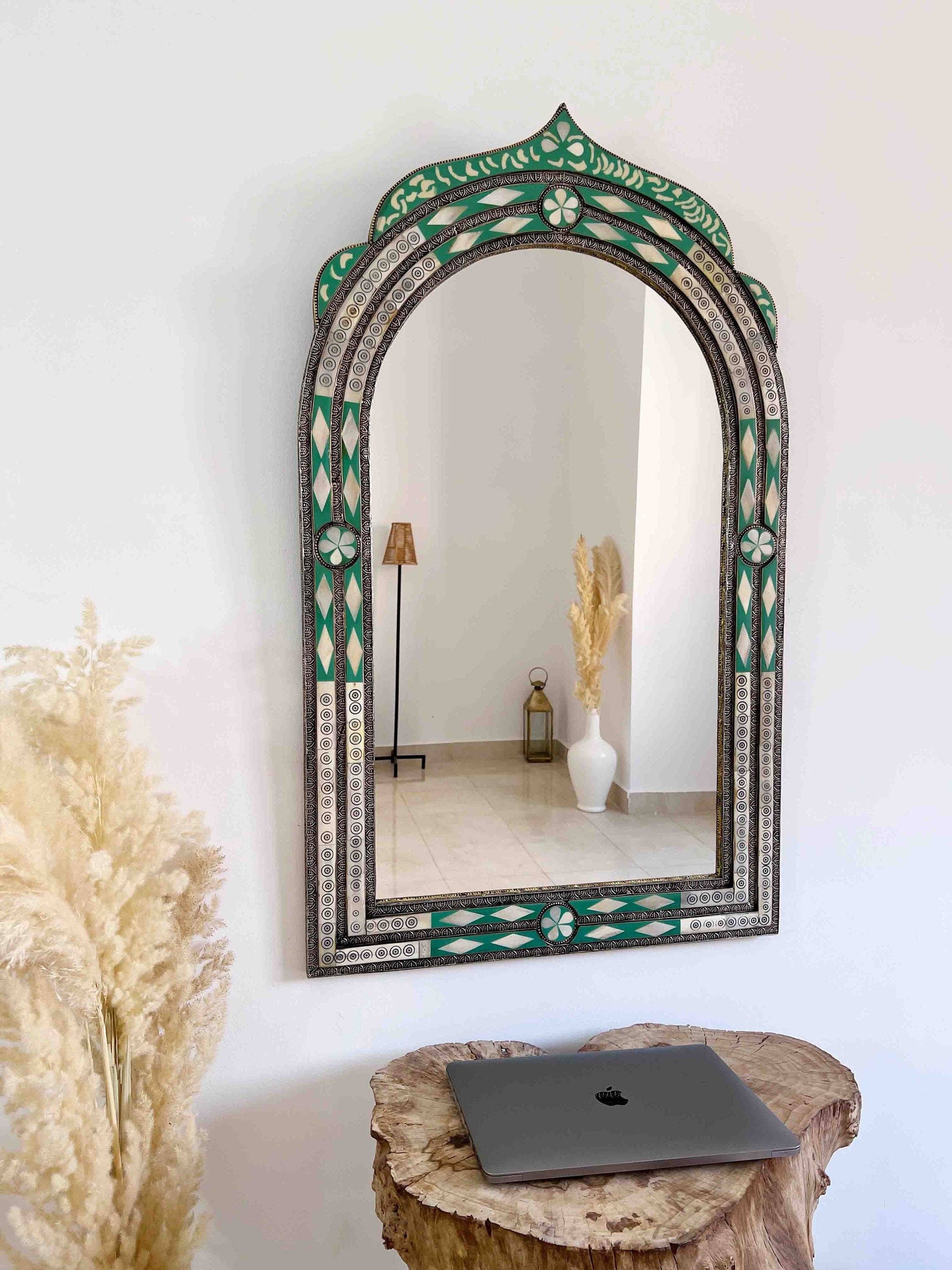 Palmeraies - Wholesale Wall Mirror - Vintage Moroccan Mirror - Arch Bone Inlay Wall Mirror7