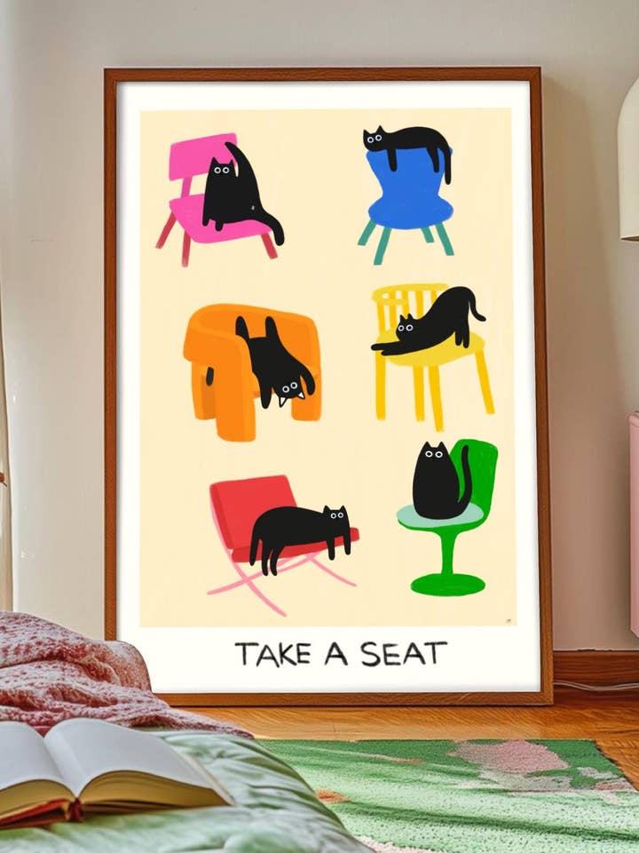 Funny Cat Art Print: Humorous Feline Wall Decor for wholesale by The Paper Tail