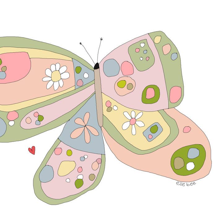 “Spotted Butterfly” greeting card for wholesale by Elle Bee Art Studio