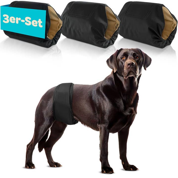 HUND IST KÖNIG® 3x Pannolini assorbenti per cani maschi (nero) per la vendita all'ingrosso da parte di H.I.K. GmbH