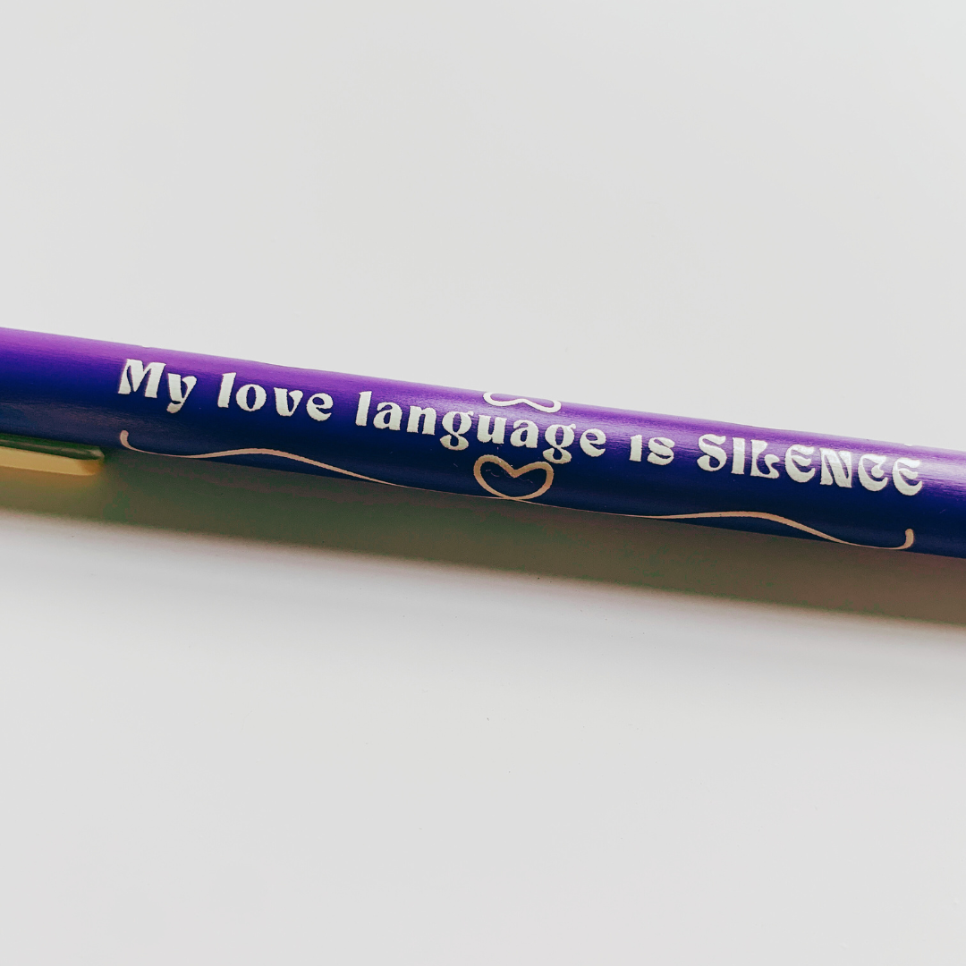 GetBullish - Wholesale Pen - Mijn liefdestaal is Silence Balpen in violet | Gen Z3