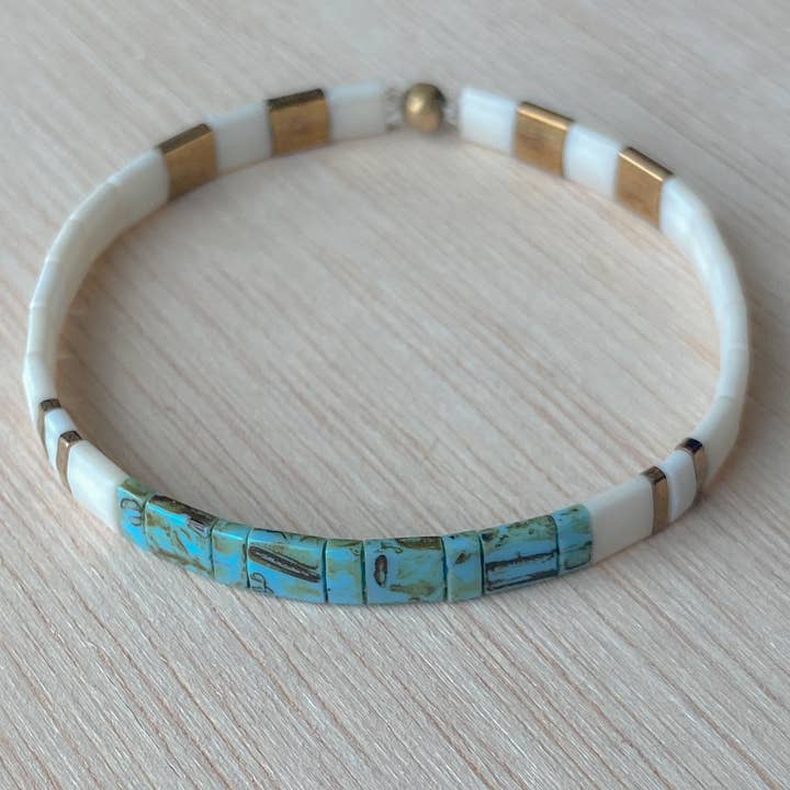 Eight Handmade Tila Beaded Bracelet for wholesale by Libbies Bracelets