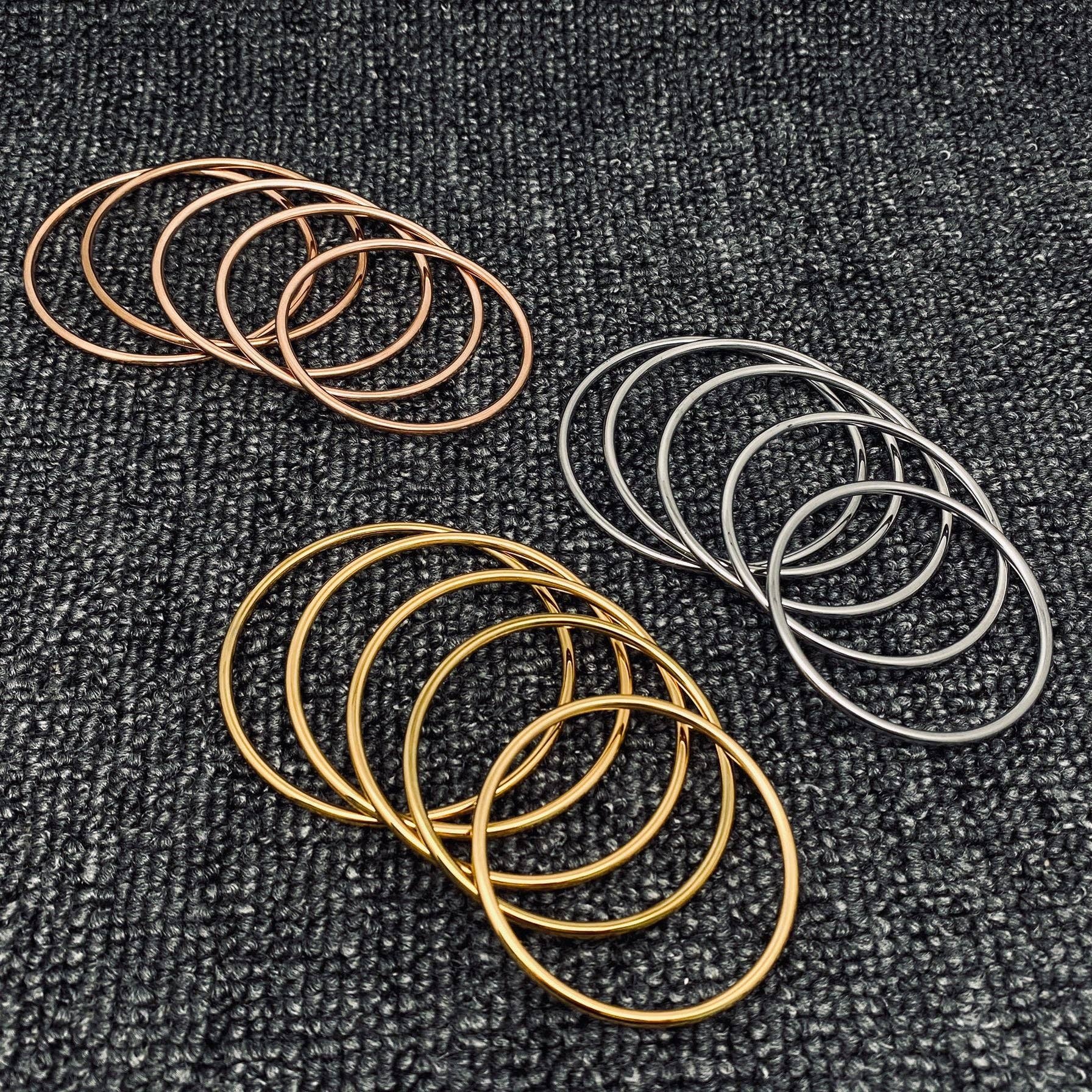 Mio Queena – wholesale Bangle bracelet – 5 Sizes 3 Colors Optional 3mm Stainless Circle Bangle - FGS4