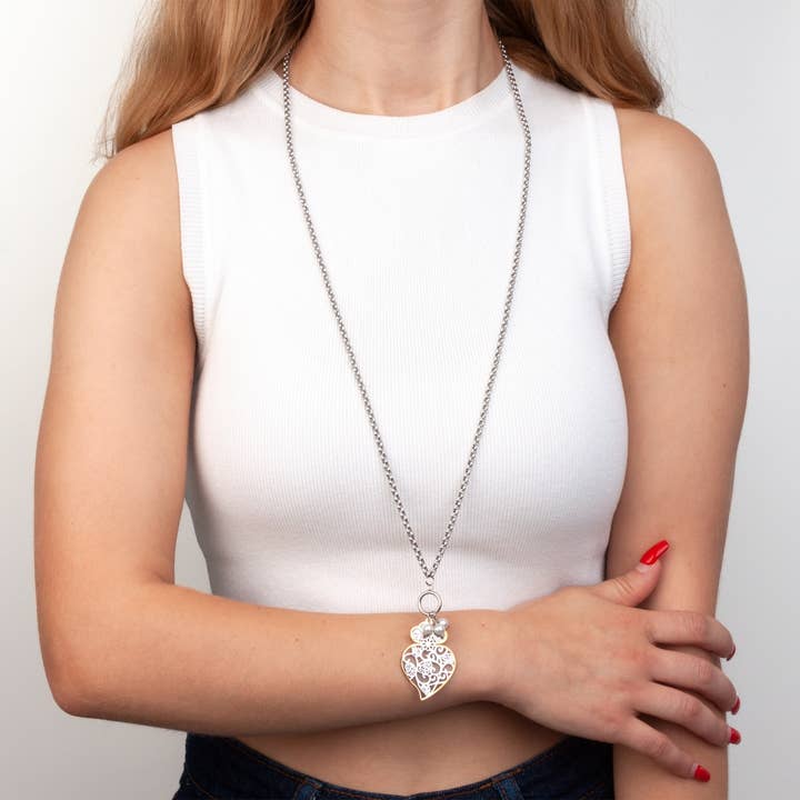 Shebiju - Wholesale Pendant/Charm Necklace - Steel Necklace 2 in 1 GKN22039563